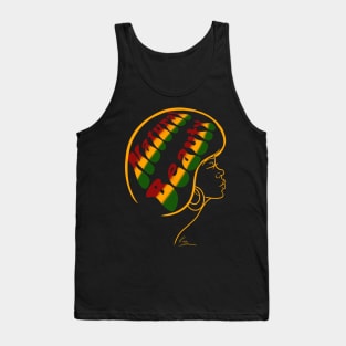 Natural Beauty  | Black Woman Art | Red Yellow Green Tank Top